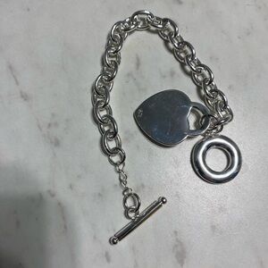 Elegant Silver Heart Charm Bracelet